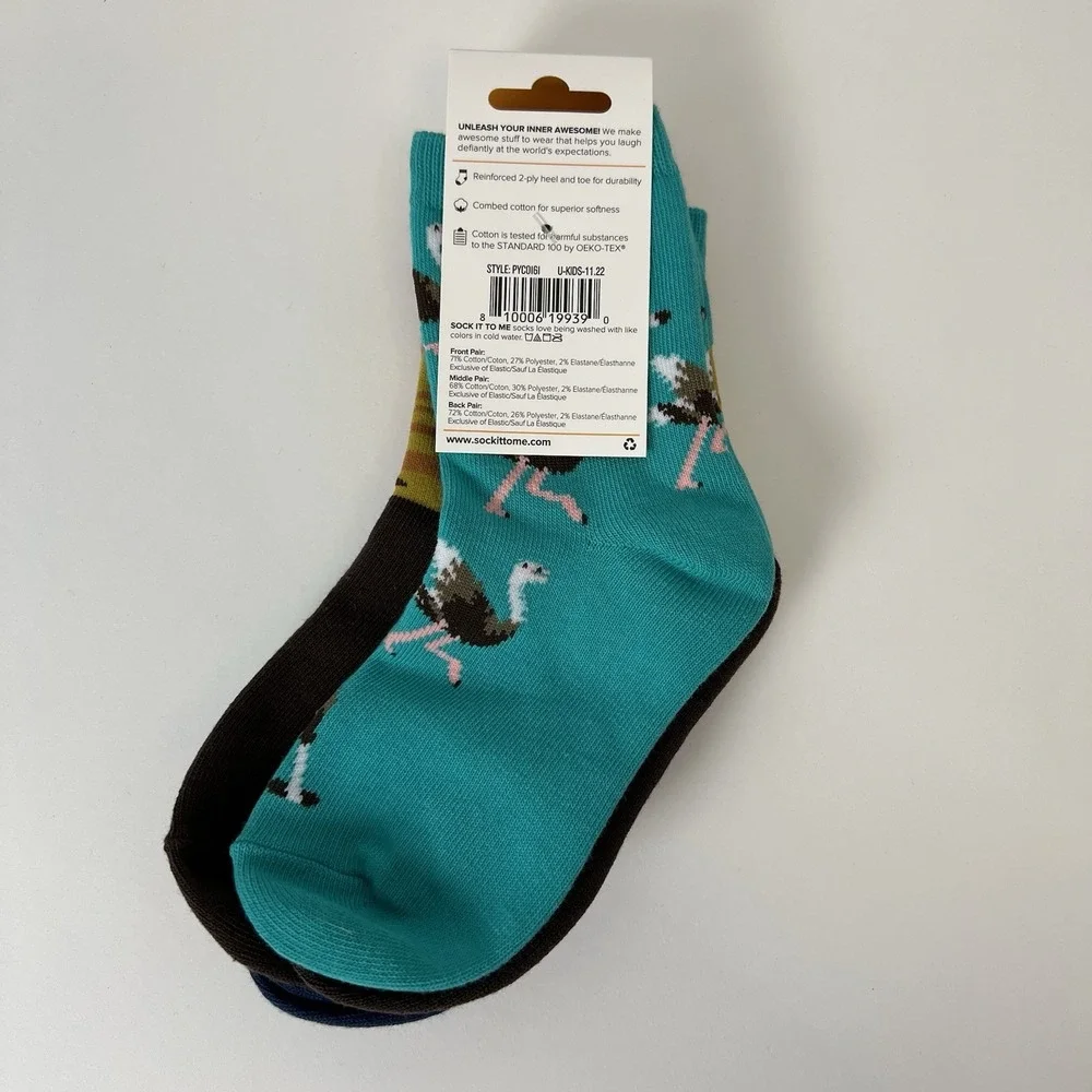 Sock it to me 3- pack youth crew-make a splash‎ Shoe 8-13 age 3-6 unisex